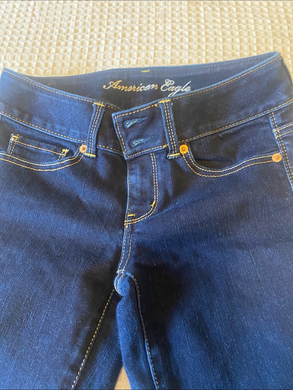 American Eagle Outfitters Women's Dark Blue Skinny Jeans